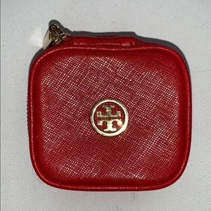 Tory Burch Mini Red Zipper Jewelry Pouch